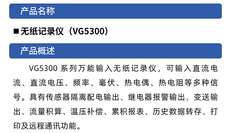 威格無紙記錄儀（VG5300）無紙萬能輸入，廠家直銷，品質(zhì)保障插圖1