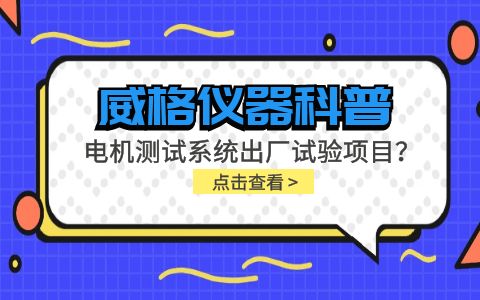 威格儀器-電機(jī)測(cè)試系統(tǒng)出廠試驗(yàn)項(xiàng)目有哪些？插圖