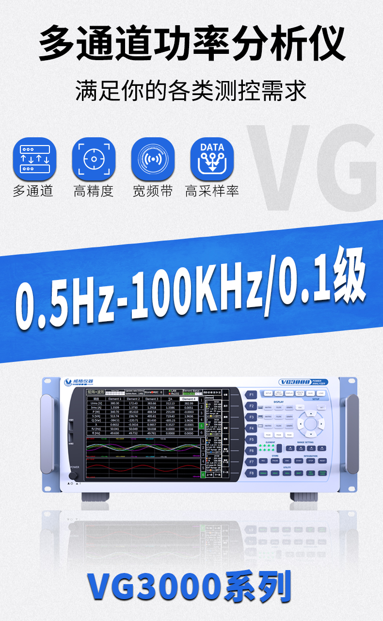 威格新品-VG3000系列多通道，多功能、高精度功率分析儀 廠家直銷 質(zhì)量保障插圖1